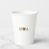Wedding Couple Monogram Pappbecher (Vorderseite)