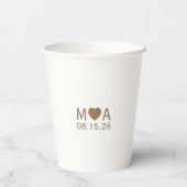 Wedding Couple Monogram Pappbecher (Rückseite)