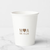 Wedding Couple Monogram Pappbecher (Vorderseite)