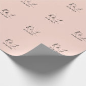 Wedding couple name letter date red pastel backgro geschenkpapier (Ecke)