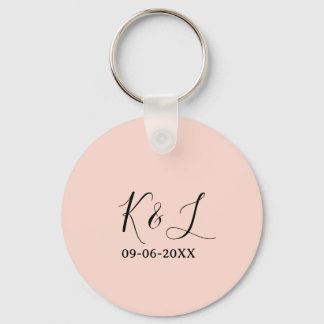 Wedding couple name letter date red pastel backgro schlüsselanhänger