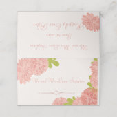 Wedding Couple Pink Dahlia Platzkarte (Außenseite Aufgefaltet)