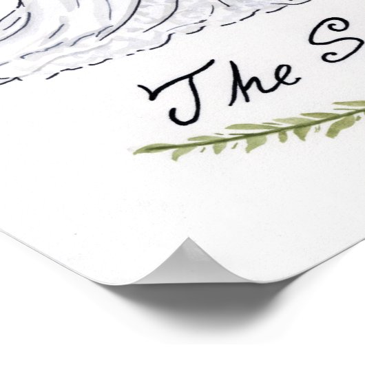 Wedding Couple Portrait Print Poster (Ecke)