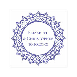 Wedding Couple Round Mandala Save the Date Permastempel