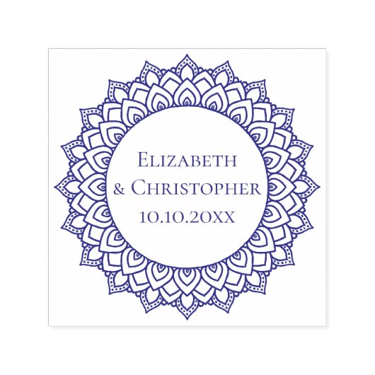 Wedding Couple Round Mandala Save the Date Permastempel (Design)