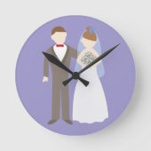 Wedding Couple Runde Wanduhr (Vorderseite)