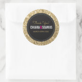 WEDDING COUPLE SIEGEL Moderne Luxus Gold Glitzer S Runder Aufkleber (Tasche)