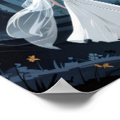 Wedding Couple Spooky Forest Toward Haunted Castle Poster (Ecke)