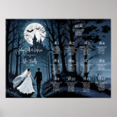 Wedding Couple Spooky Forest Toward Haunted Castle Poster (Vorne)