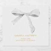 Wedding Couple White Ribbon Schaumweinetikett (Einzelnes Label)