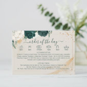 Wedding Cream Details Emerald Green Rose Floral Begleitkarte (Stehend Vorderseite)