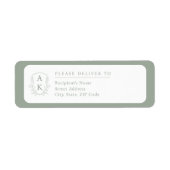 Wedding Crest Monogram Sage Green Return Address (Vorne)