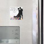 Wedding Custom Favor, Wedding Party Custom Gifts  Magnet<br><div class="desc">Keep the joy of your wedding day alive with this personalized square wedding magnet, featuring a romantic silhouette of a bride and groom dancing beneath falling confetti. The heartfelt quote — “Take this token, a small piece of today, to remember our joy as we danced the night away” — makes...</div>