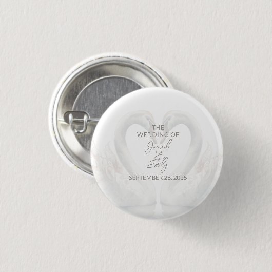 Wedding Custom Swan Button (Vorne & Hinten)
