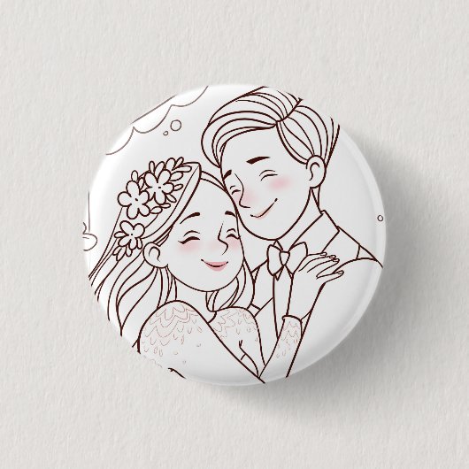 Wedding cute badge button (Vorderseite)