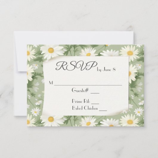 Wedding Daisies UAWG RSVP Karte (Vorderseite)