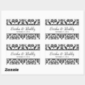 Wedding Damask Black and White V02 Rechteckiger Aufkleber (Blatt)