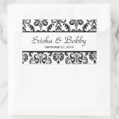 Wedding Damask Black and White V02 Rechteckiger Aufkleber (Tasche)