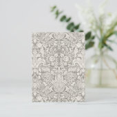 Wedding Damask Vintage White Wedding Old Lace Postkarte (Stehend Vorderseite)