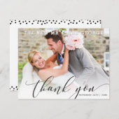 WEDDING DANK IHNEN moderne luxuriöse Kalligraphie Dankeskarte (Vorne/Hinten)