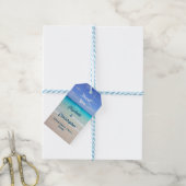 Wedding danke Blue Caribbean Tropical Beach Geschenkanhänger (Mit Garn)
