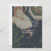 Wedding Danke, Foto mit Typografie Einladung (Rückseite)