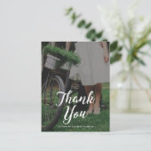 Wedding Danke, Foto mit Typografie Postkarte (Stehend Vorderseite)