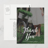 Wedding Danke, Foto mit Typografie Postkarte (Vorne/Hinten)