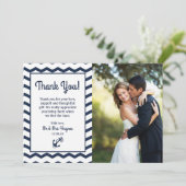 Wedding danke zu kardieren, flache nautischkarte (Stehend Vorderseite)