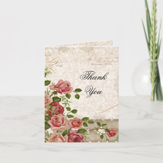 Wedding danken Ihnen Anmerkungs-Karte - Tee-Rose Dankeskarte (Vorderseite)