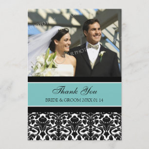 Wedding danken Ihnen Foto-Karten-aquamariner Dankeskarte
