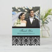 Wedding danken Ihnen Foto-Karten-aquamariner Dankeskarte (Stehend Vorderseite)