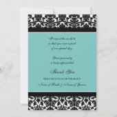 Wedding danken Ihnen Foto-Karten-aquamariner Dankeskarte (Rückseite)