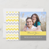 Wedding danken Ihnen Foto-Karten-Gelb-graues Dankeskarte (Vorderseite)