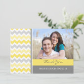 Wedding danken Ihnen Foto-Karten-Gelb-graues Dankeskarte (Stehend Vorderseite)
