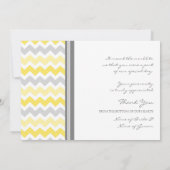 Wedding danken Ihnen Foto-Karten-Gelb-graues Dankeskarte (Rückseite)