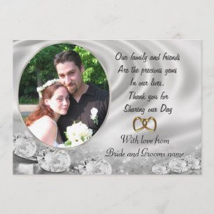 Wedding danken Ihnen für Bevorzugungen mit Porträt Dankeskarte