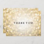Wedding danken Ihnen, GoldGlitzer-Lichter zu Dankeskarte (Vorne/Hinten)