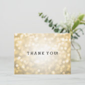 Wedding danken Ihnen, GoldGlitzer-Lichter zu Dankeskarte (Stehend Vorderseite)