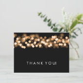 Wedding danken Ihnen, Goldhollywood-Zauber zu Dankeskarte (Stehend Vorderseite)