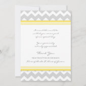 Wedding danken Ihnen kardiert gelbes graues Dankeskarte (Rückseite)