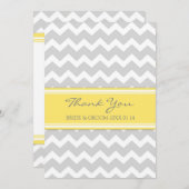 Wedding danken Ihnen kardiert gelbes graues Dankeskarte (Vorne/Hinten)