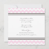 Wedding danken Ihnen kardiert rosa graues Zickzack Dankeskarte (Rückseite)