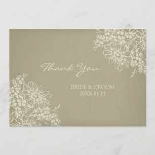 Wedding danken Ihnen kardiert Vintages Blumen Dankeskarte