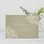 Wedding danken Ihnen kardiert Vintages Blumen Dankeskarte (Stehend Vorderseite)