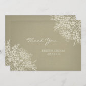 Wedding danken Ihnen kardiert Vintages Blumen Dankeskarte (Vorne/Hinten)