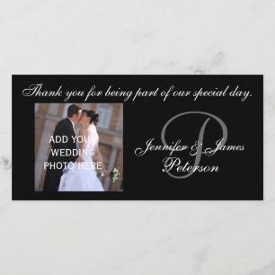 Wedding danken Ihnen mit Namen-Foto-Karte des Dankeskarte
