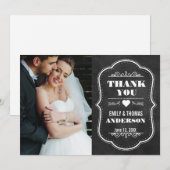 Wedding danken Ihnen moderner Tafel-Foto-Karte BW Dankeskarte (Vorne/Hinten)