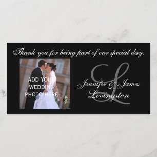 Wedding danken Ihnen Monogramm-u. Paar-Fotografie Dankeskarte