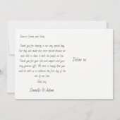 Wedding danken Ihnen Postkarte - Paar durch das (Rückseite)